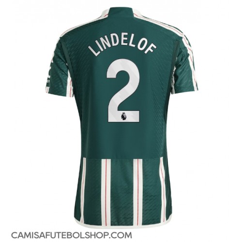 Camisa de time de futebol Manchester United Victor Lindelof #2 Replicas 2º Equipamento 2023-24 Manga Curta